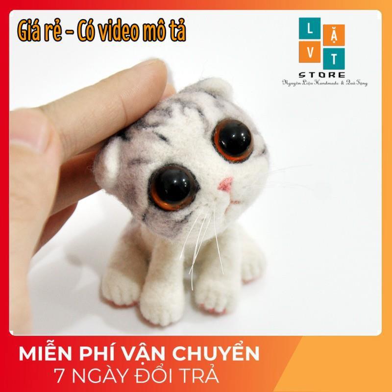 Bộ Len Chọc Làm Mèo Nũng Nịu - Needle Felting Cat - Handmade, diys