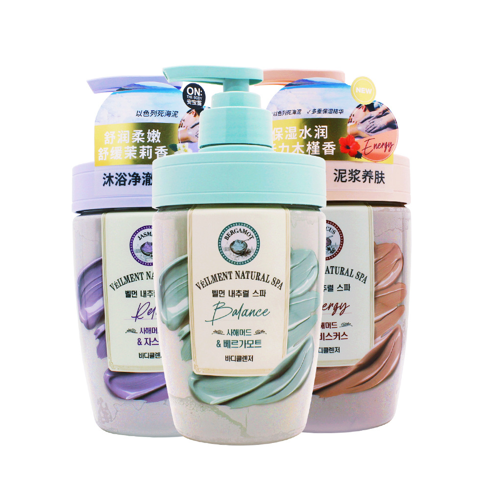 Sữa tắm bùn trắng da tẩy tế bào chết ON:The Body Veilment Natural Spa Hàn Quốc 500ml