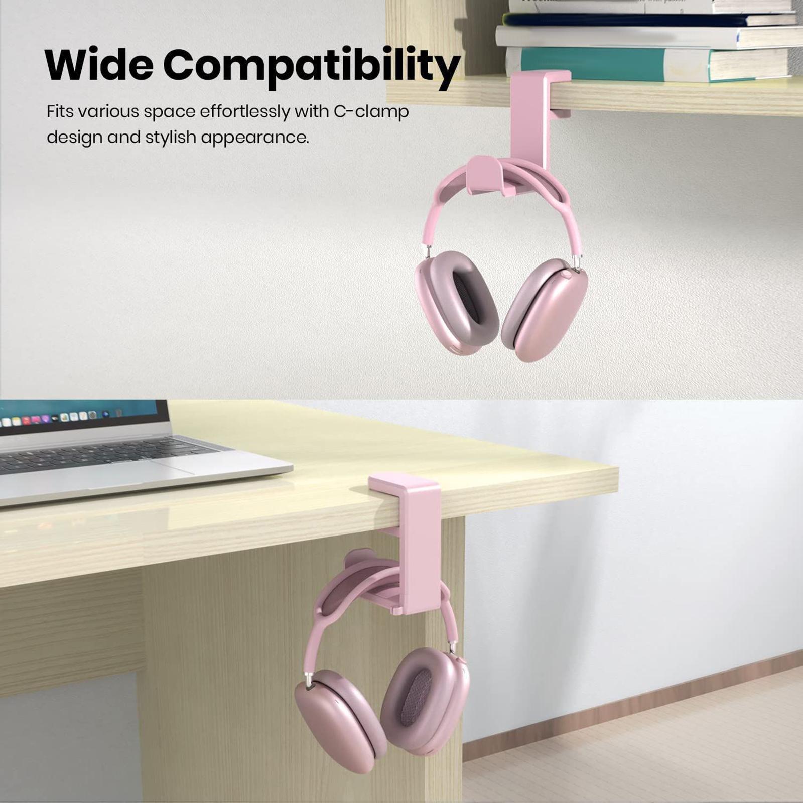 Headset Hook Holder Headphone Stand under Desk Earphone Hook Hanger Mount Space Saving Universal PC Gaming Headset Hanger Headphone Holder