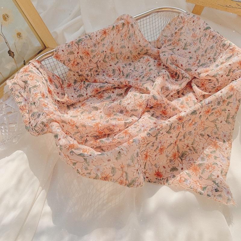 Khăn vải bandana hoa nhí xinh xắn hoạ tiết vintage khăn turban mùa hè phong cách Pháp cho bé, tuổi teen Tiemmaykeokeo