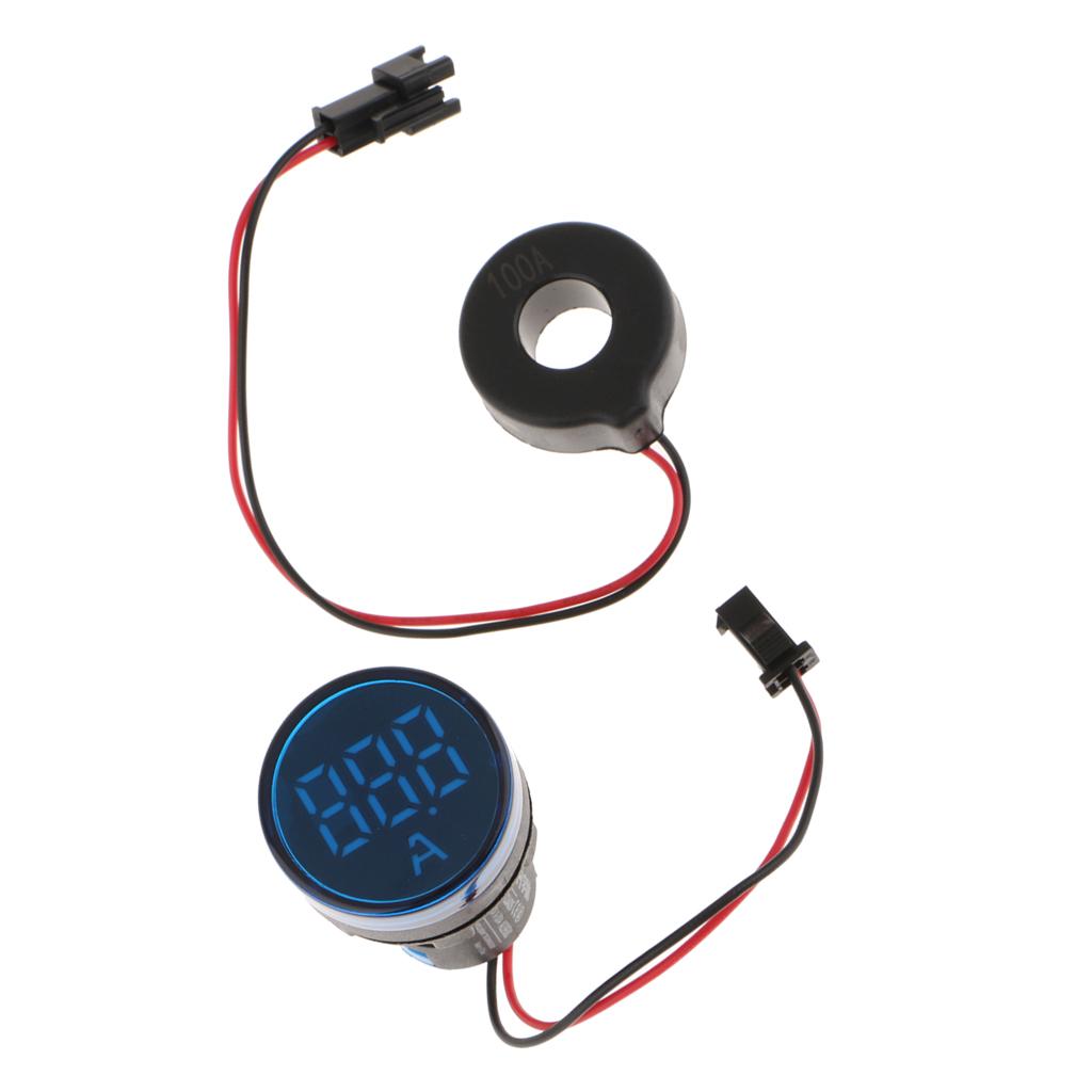 0-100A LED Digital Display Ammeter Current Meter Tester Ampere Meter Blue