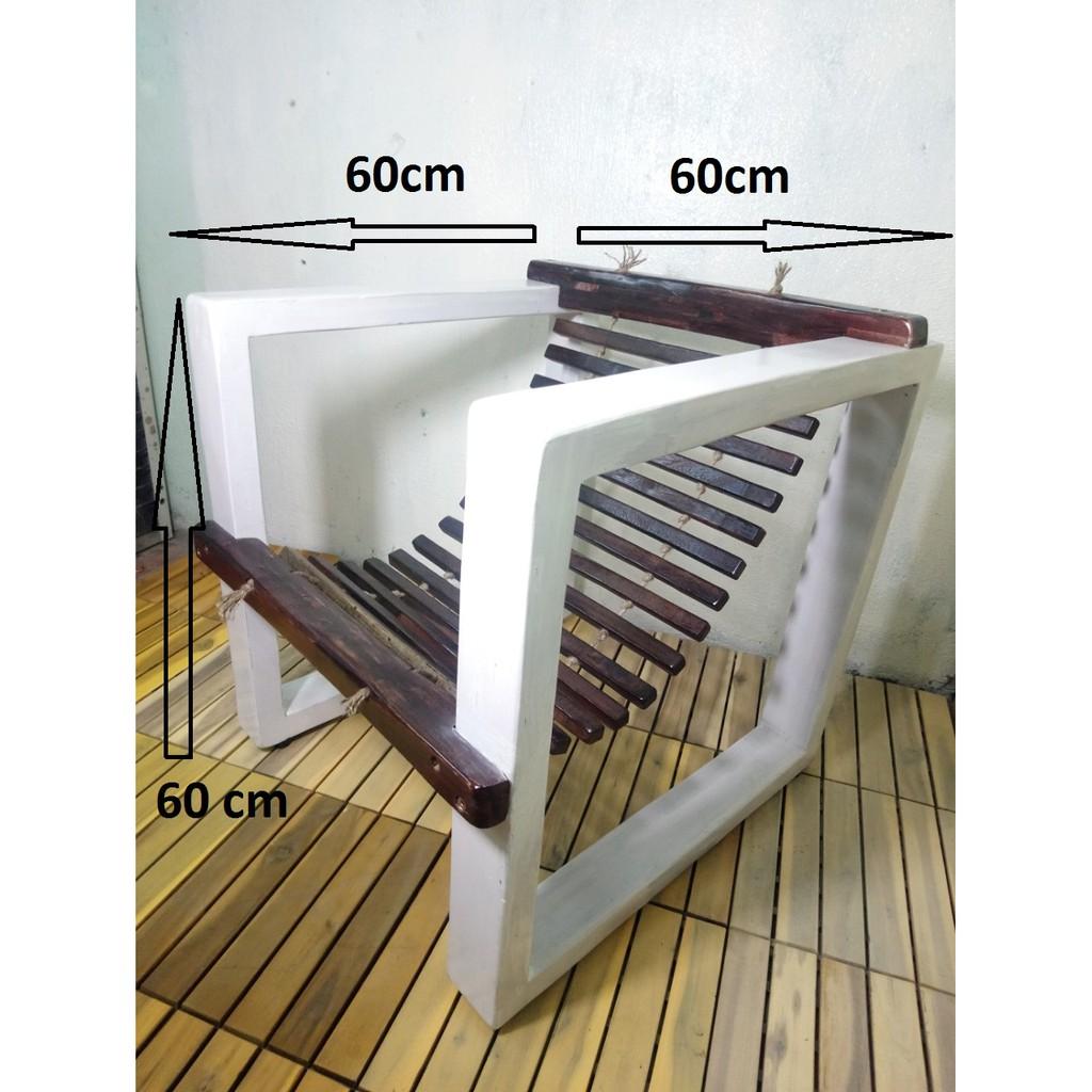 Ghế lười, thư giãn, sofa đơn IKLV, dùng ngoài trời, phòng khách, phòng ngủ, Gỗ wenge cao cấp, kiểu thiết kế 2020. trắng