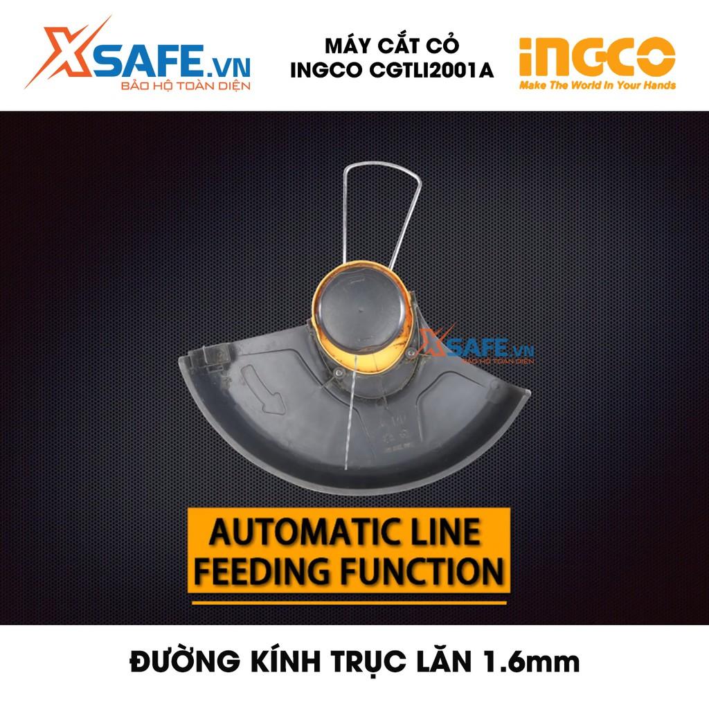 Máy cắt cỏ INGCO CGTLI2001 Tặng kèm Pin Lithium 20V 2ah và Sạc/Tốc độ không tải 8500/min, chiều dài lưỡi cắt 300mm