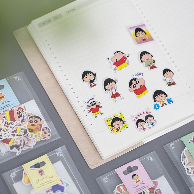 Gói 35 Miếng Sticker Nhãn Dán Trang Trí Thủy Thủ Mặt Trăng, Bé Maruko Siêu Dễ Thương