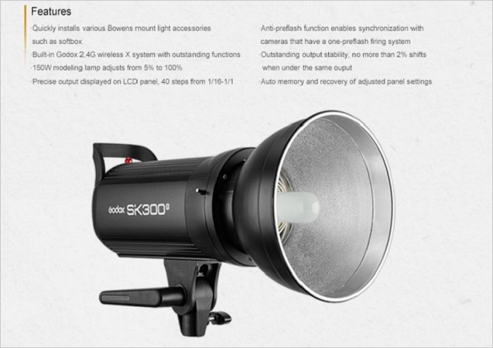 Đèn Flash studio Godox SK300II Hàng Chính Hãng