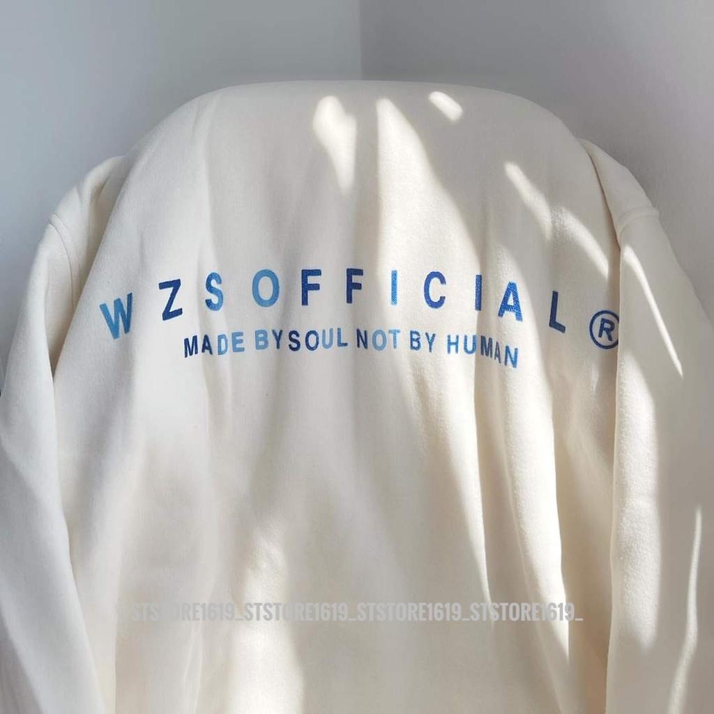 Áo Hoodie nỉ WZS màu kem unisex ảnh thật STSTore ( nam nữ mặc đều được)