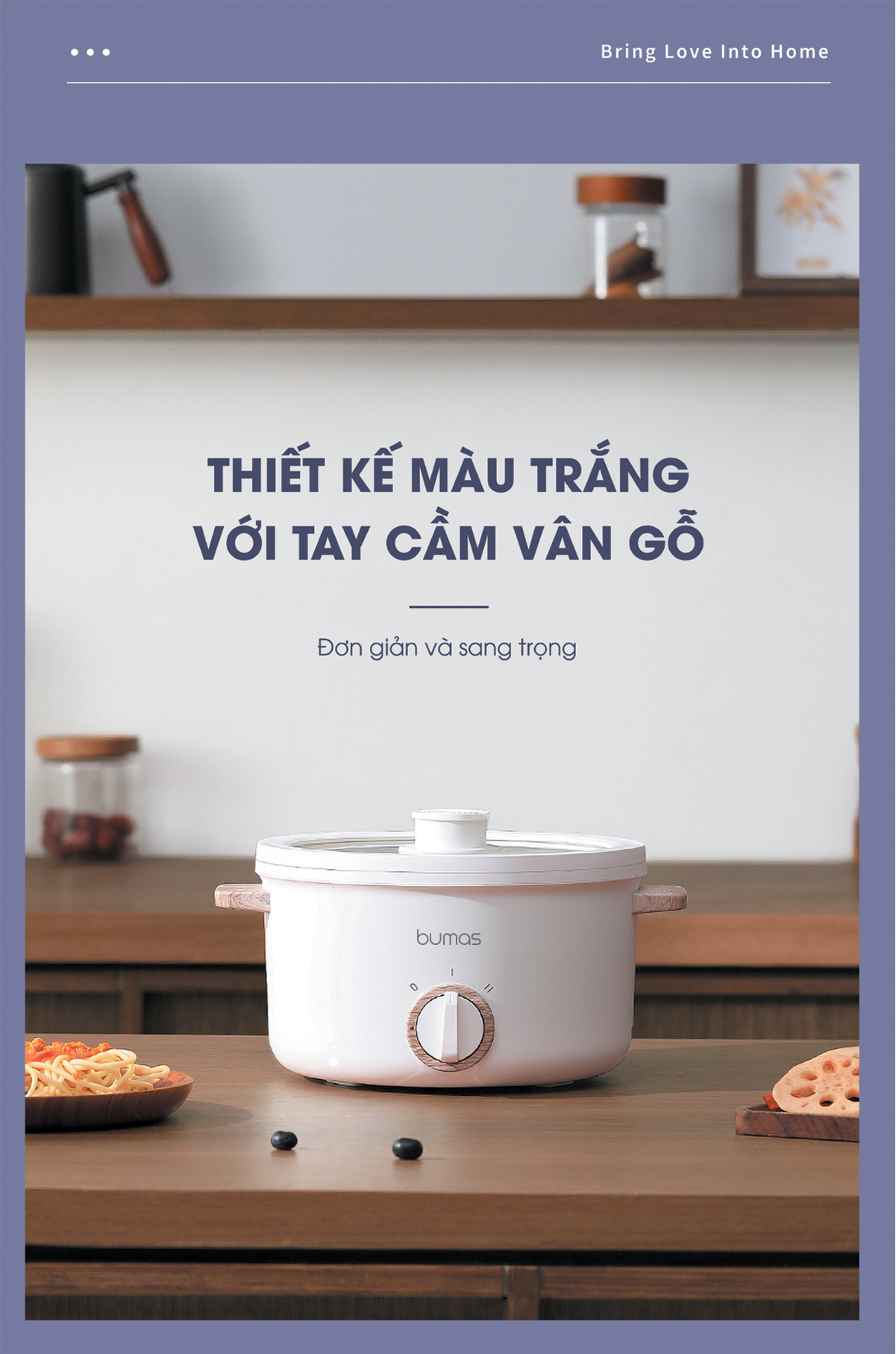 Nồi Lẩu Điện Đa Năng BUMAS K02 - Dung Tích 2.5L, Chống Dính, Nấu Lẩu, Nấu Ăn Đa Năng Cho Gia Đình Hàng chính hãng BUMAS