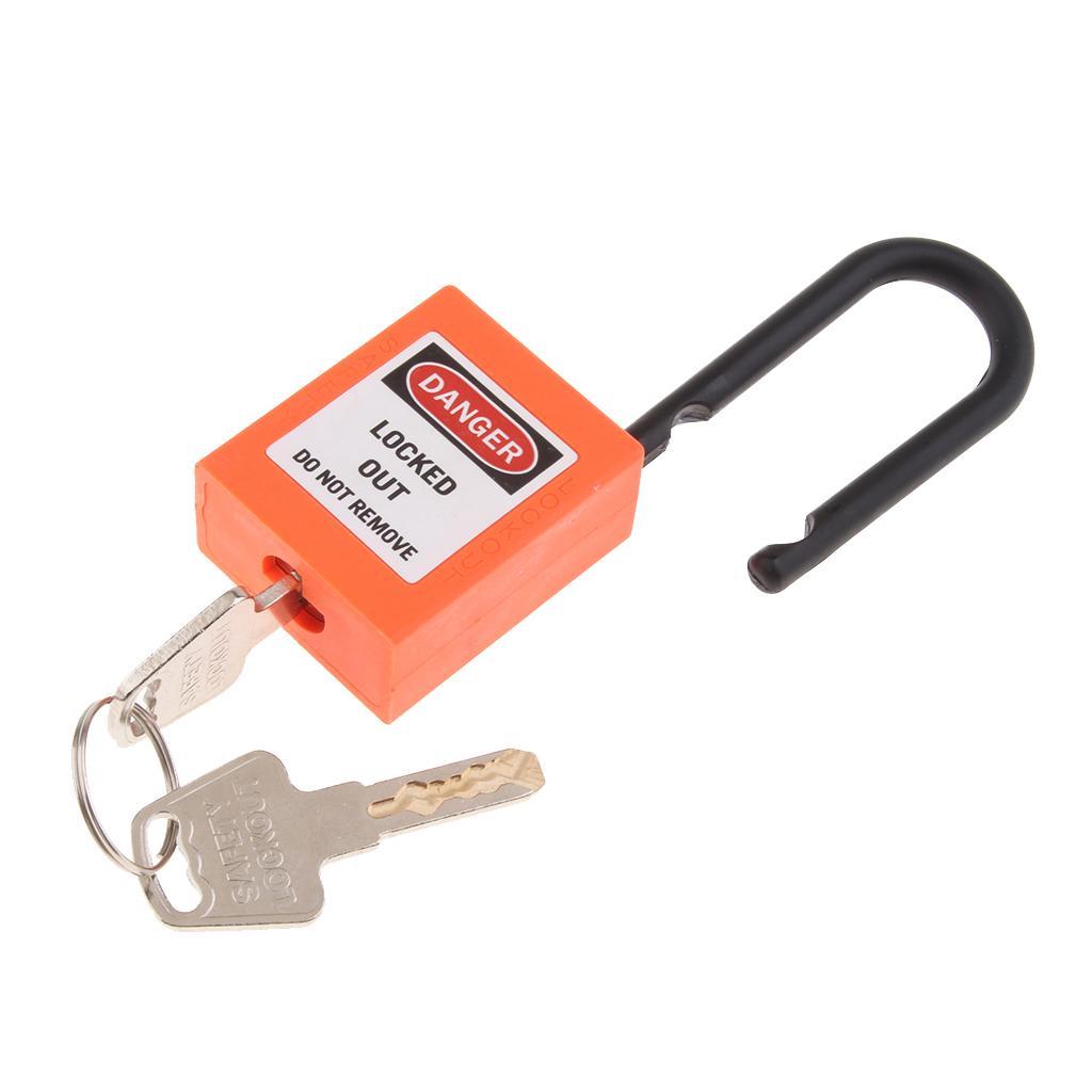 2xSafety Security Lockout Padlock Keyed Different PVC Stainless Steel Orange