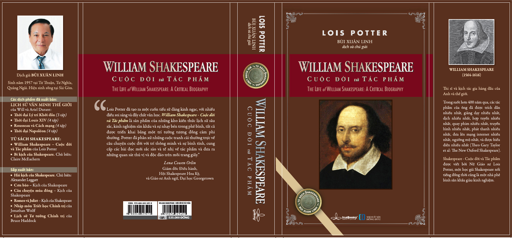 WILLIAM SHAKESPEARE CUỘC ĐỜI VÀ TÁC PHẨM - BI KỊCH CỦA SHAKESPEARE - Bùi Xuân Linh dịch - (Bộ 2 cuốn, bìa cứng)