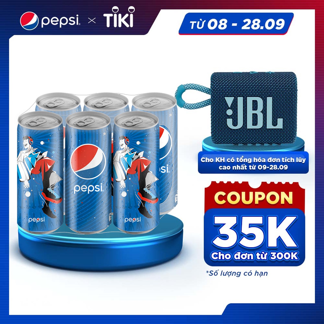 Lốc 6 Lon Nước Ngọt Có Gaz Pepsi