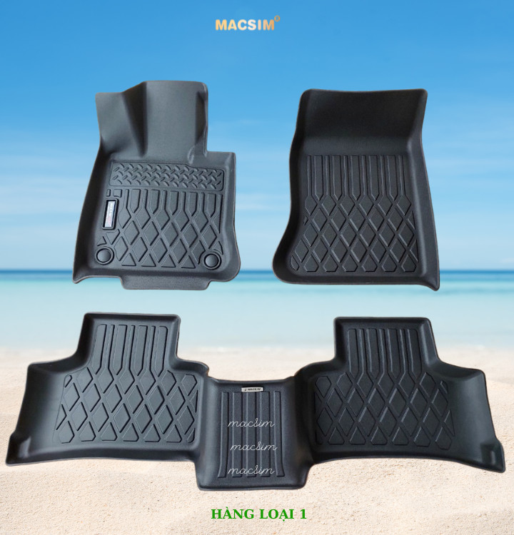 Thảm lót sàn xe ô tô Mercedes-Benz GLC 200/250/300 2023+ Nhãn hiệu Macsim chất liệu nhựa TPE cao cấp màu đen