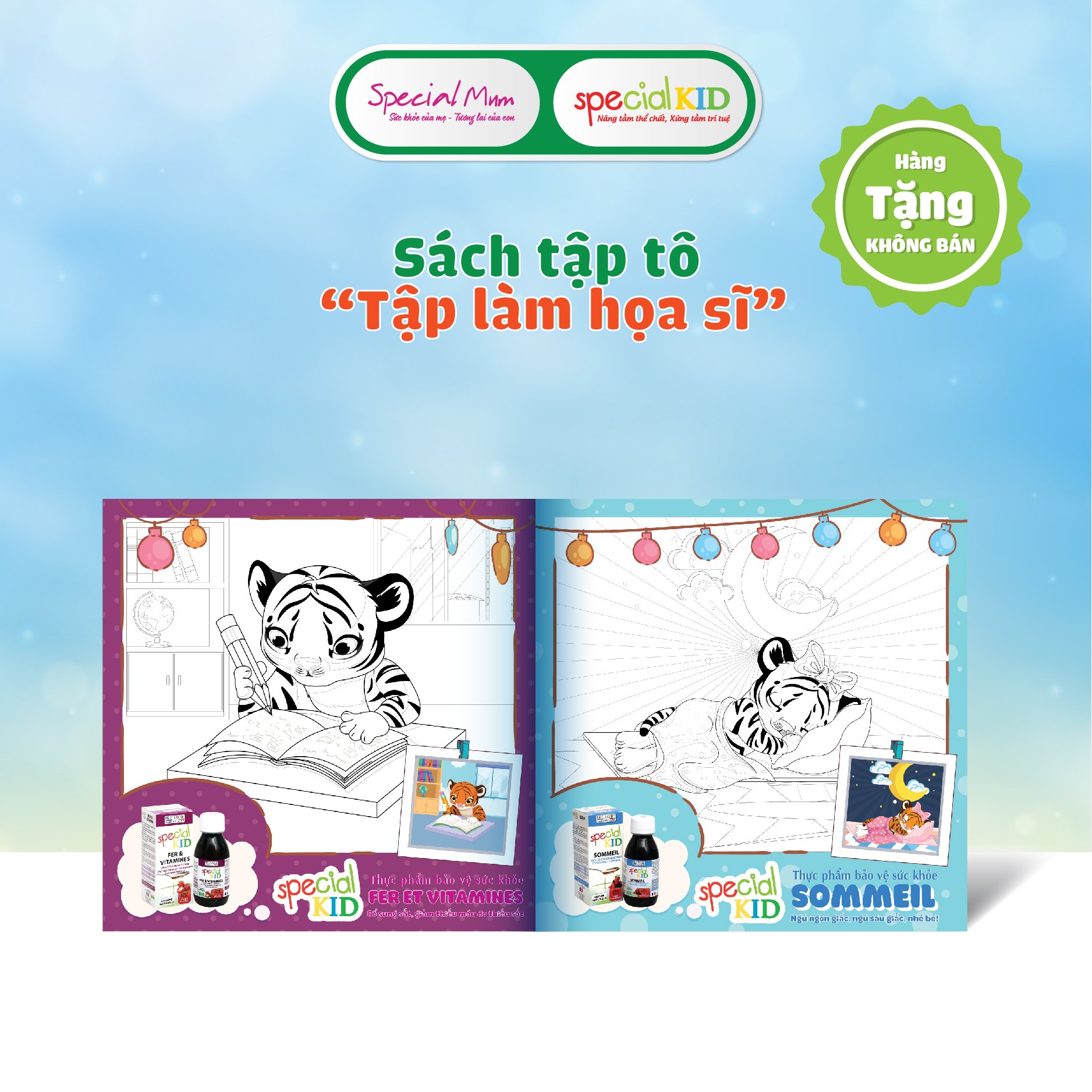 [ Quà Tặng Không Bán ] Sách Tập Tô Bé Tập Làm Hoạ Sĩ Special Kid