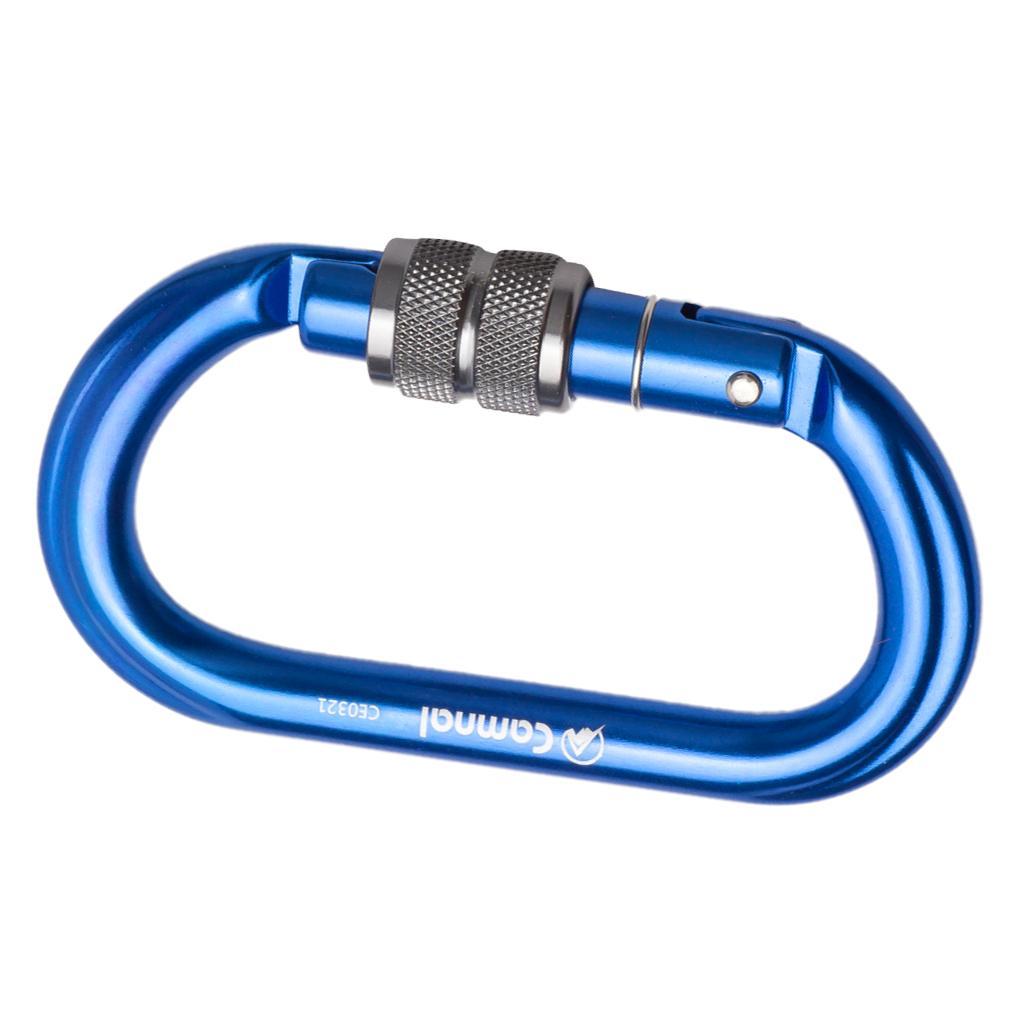 5 Pieces 25KN Aluminum Climbing Rescue Carabiner Screwgate D Type