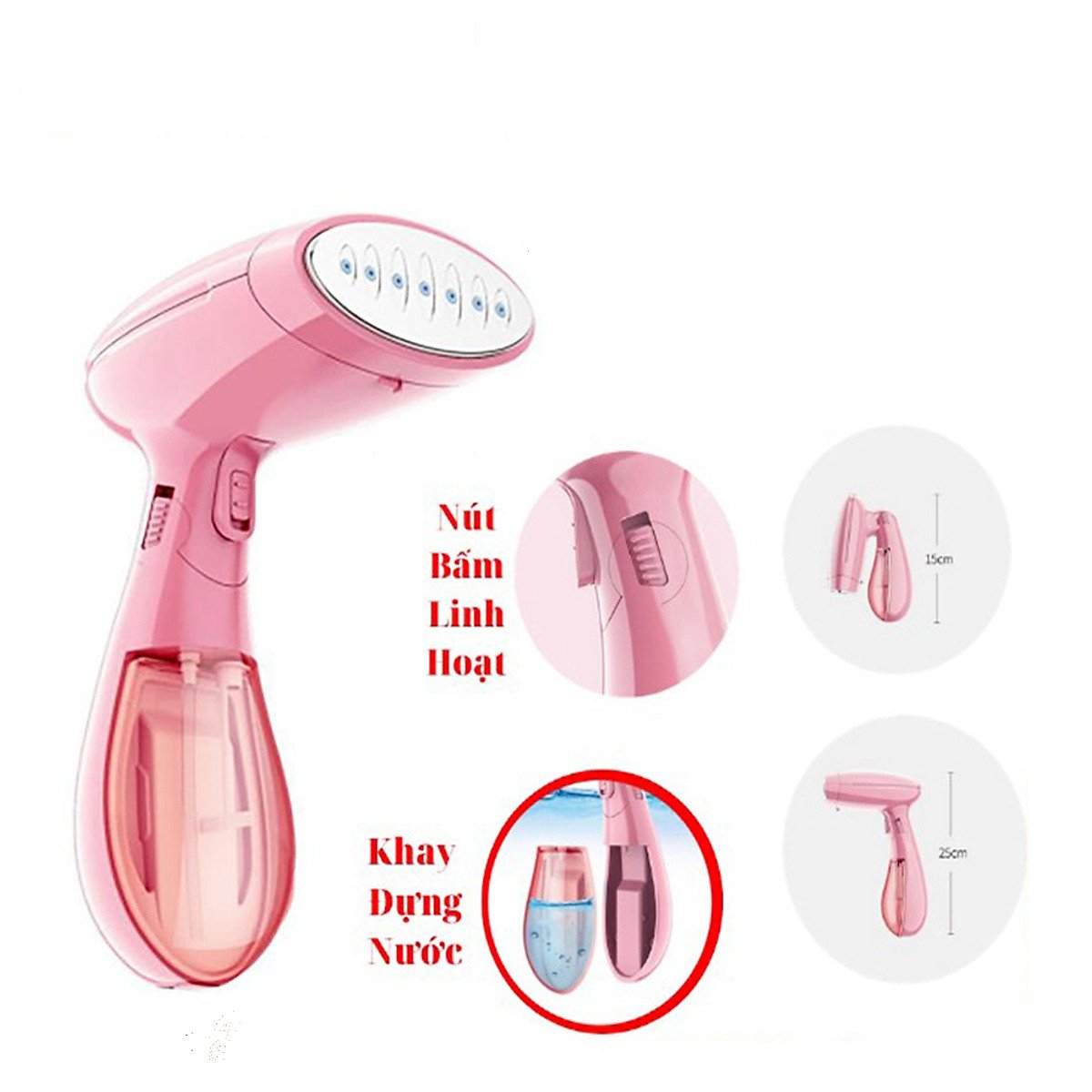 Bàn Là Hơi Nước Cầm Tay Gấp Gọn Loại Tốt 130ml 1500w (Hàng Nhập Khẩu)