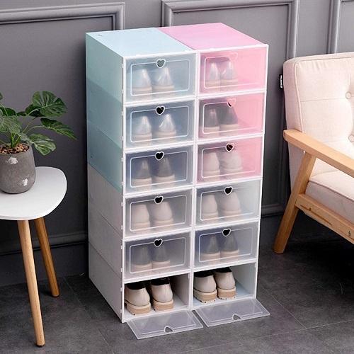 Hộp Đựng Giày Dép Lắp Ghép Thông Minh, Tủ Sắp Xếp Giày Nắp Nhựa Cứng Lắp Ráp Tiện Lợi