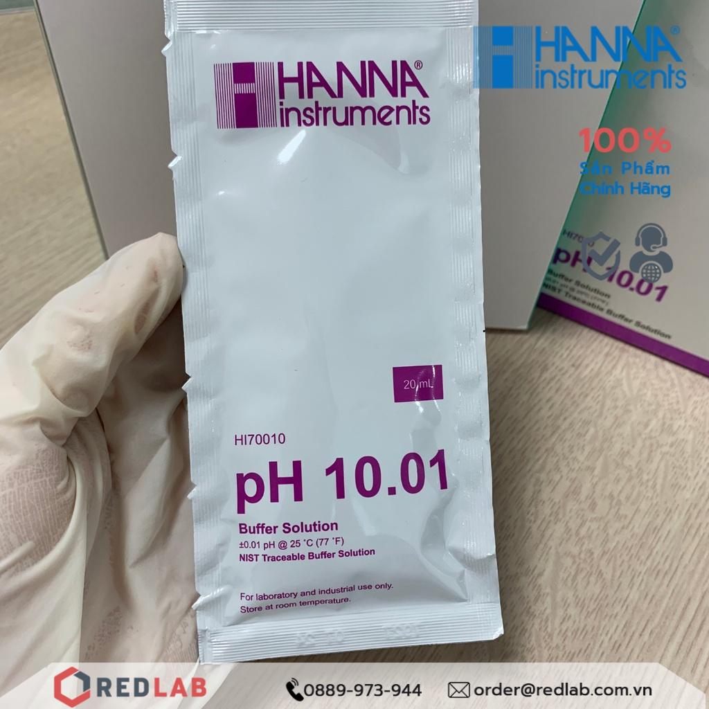 Dung dịch hiệu chuẩn pH 4.01 7.01 10.01 dạng gói 20mL Hanna HI70004 HI70007 HI70010