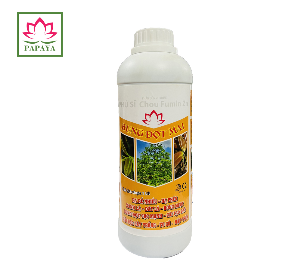 Phân bón vi lượng Papaya Bung Đọt Mai 1 lít Ra rễ - Xanh và dày lá