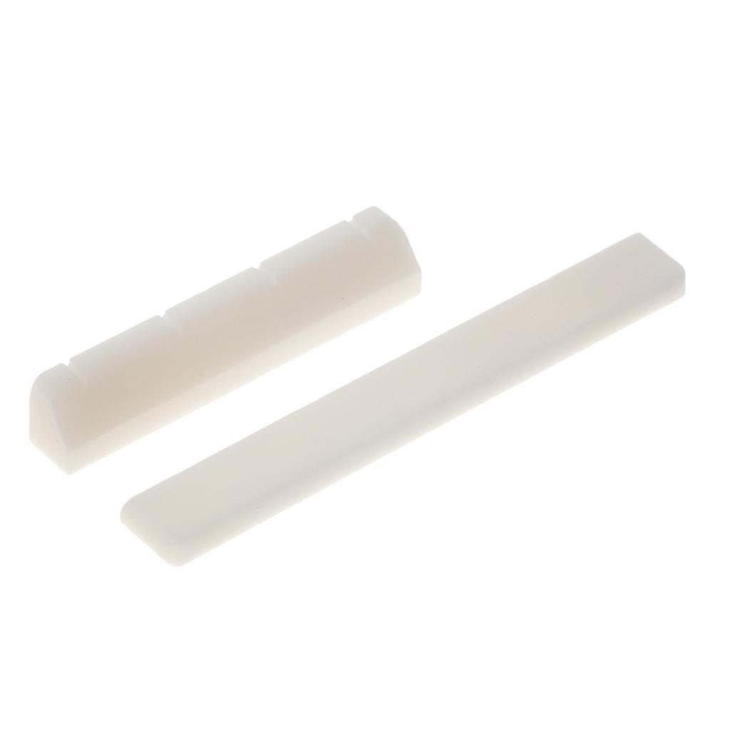 4X Bone Saddle Nut Slotted for Ukulele Guitar