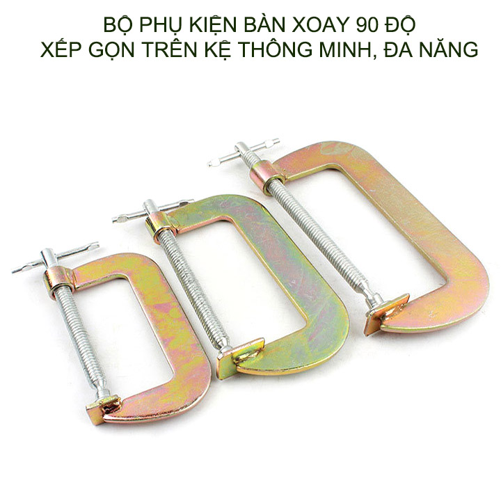 Kẹp gỗ chữ C đa năng bằng thép mạ chống gỉ, nhiều kích thước tùy chọn