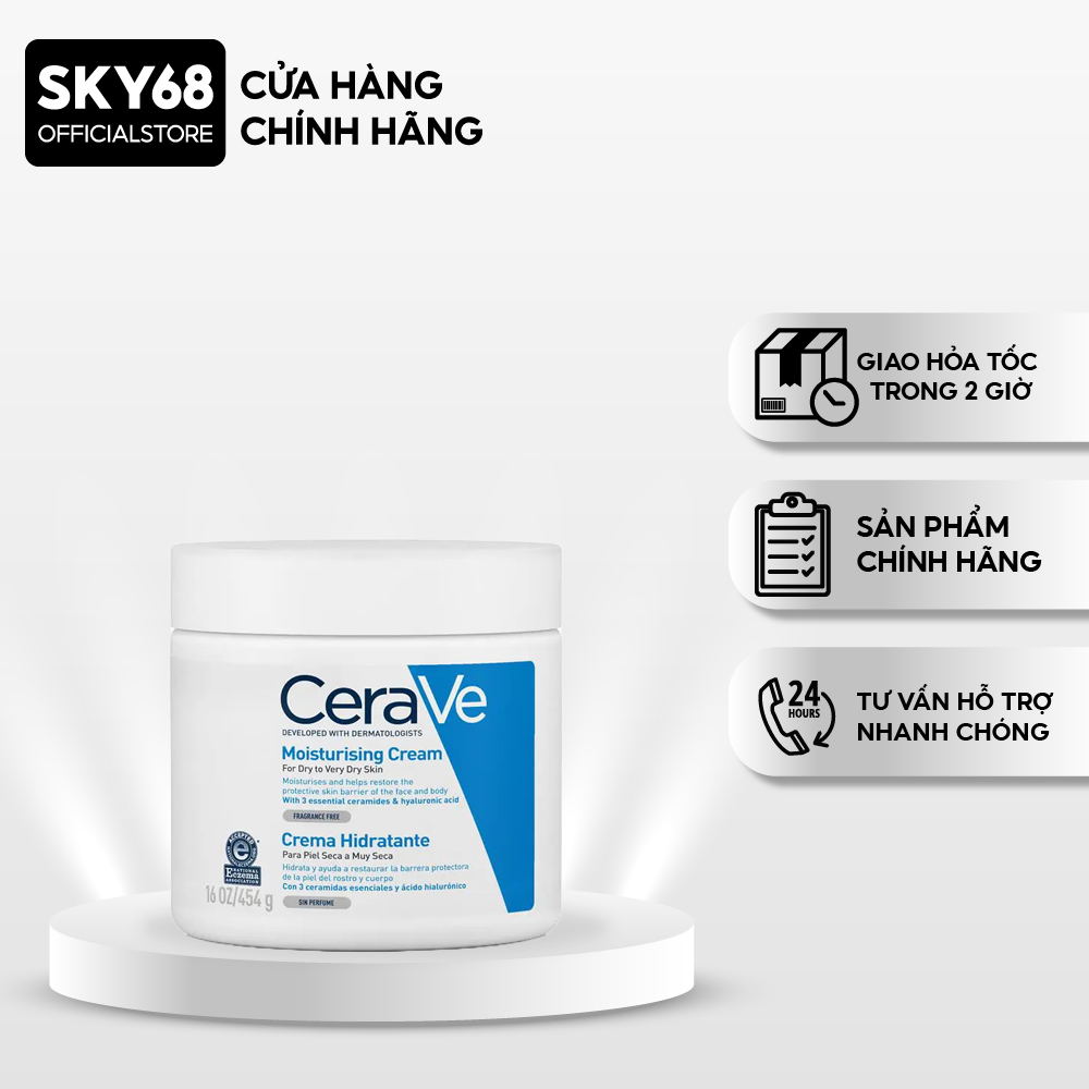 Kem dưỡng ẩm dành cho da khô Cerave Moisturizing Cream 454g