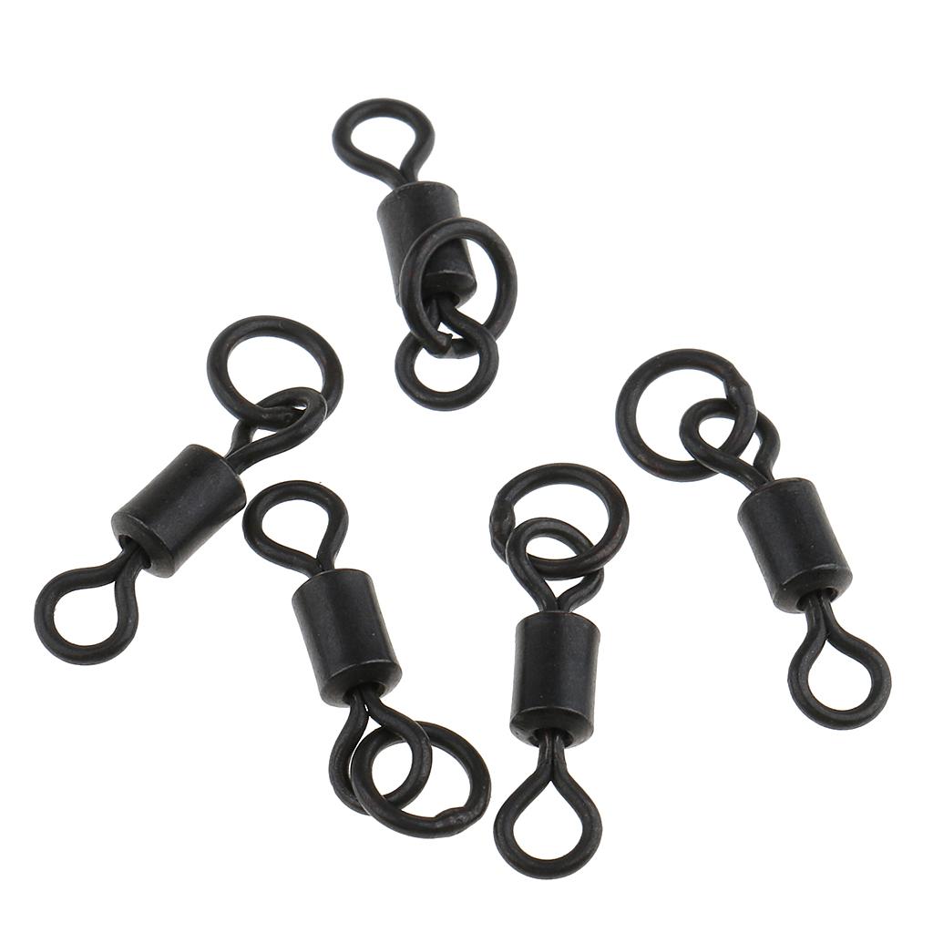 50Pcs Carp Fishing Swivels Micro Hook Ring Swivels Connector Chod Rig 20mm