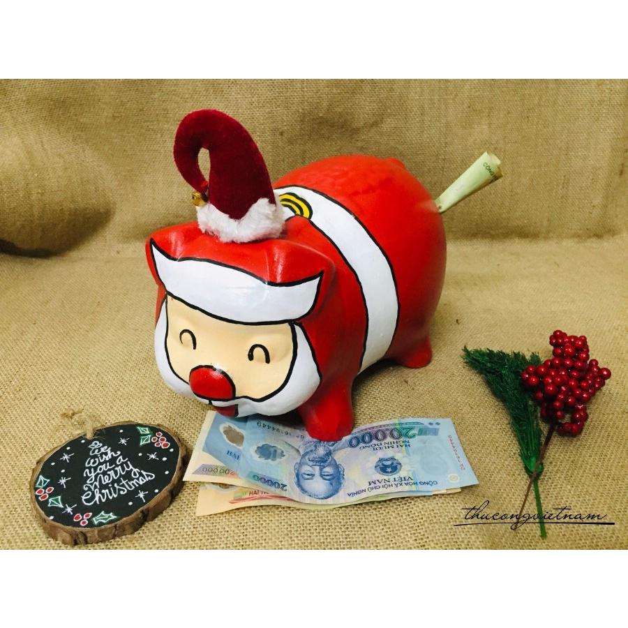 Heo đất Giáng Sinh - Ông Noel - Lớn: 15x30cm