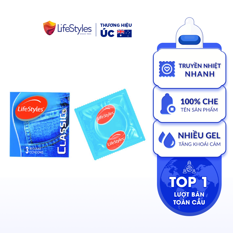 Bao cao su thiết kế mỏng ôm sát LifeStyles Classic