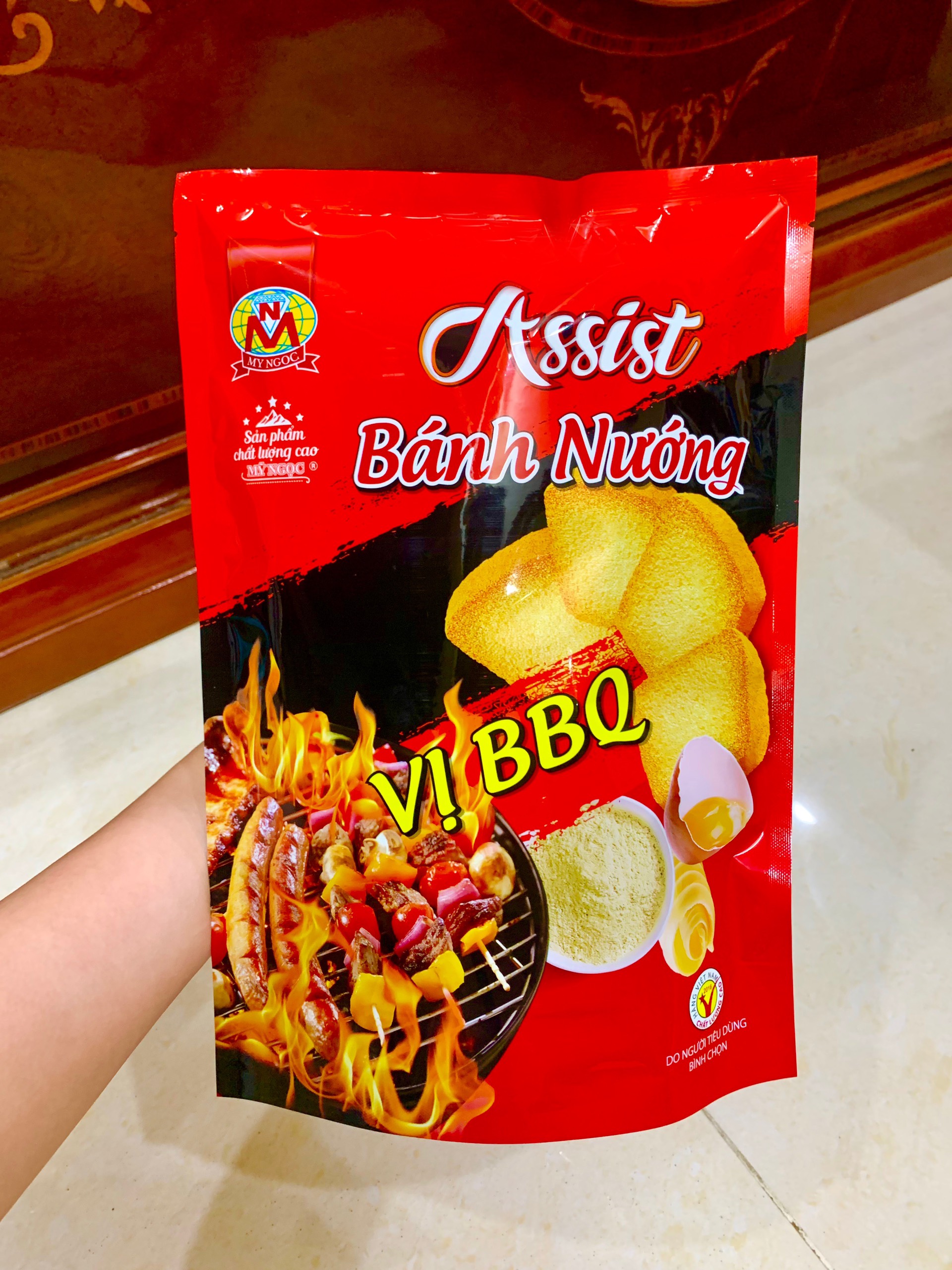 220g Bánh nướng Assist VỊ BBQ phô mai MỸ NGỌC
