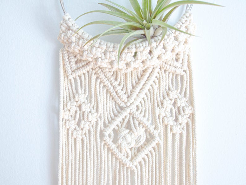 Giỏ treo cây không khí trang trí tết dây macrame độc đáo