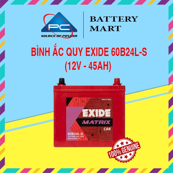 Bình Ắc Quy EXIDE 60B24L/LS 12V-55Ah
