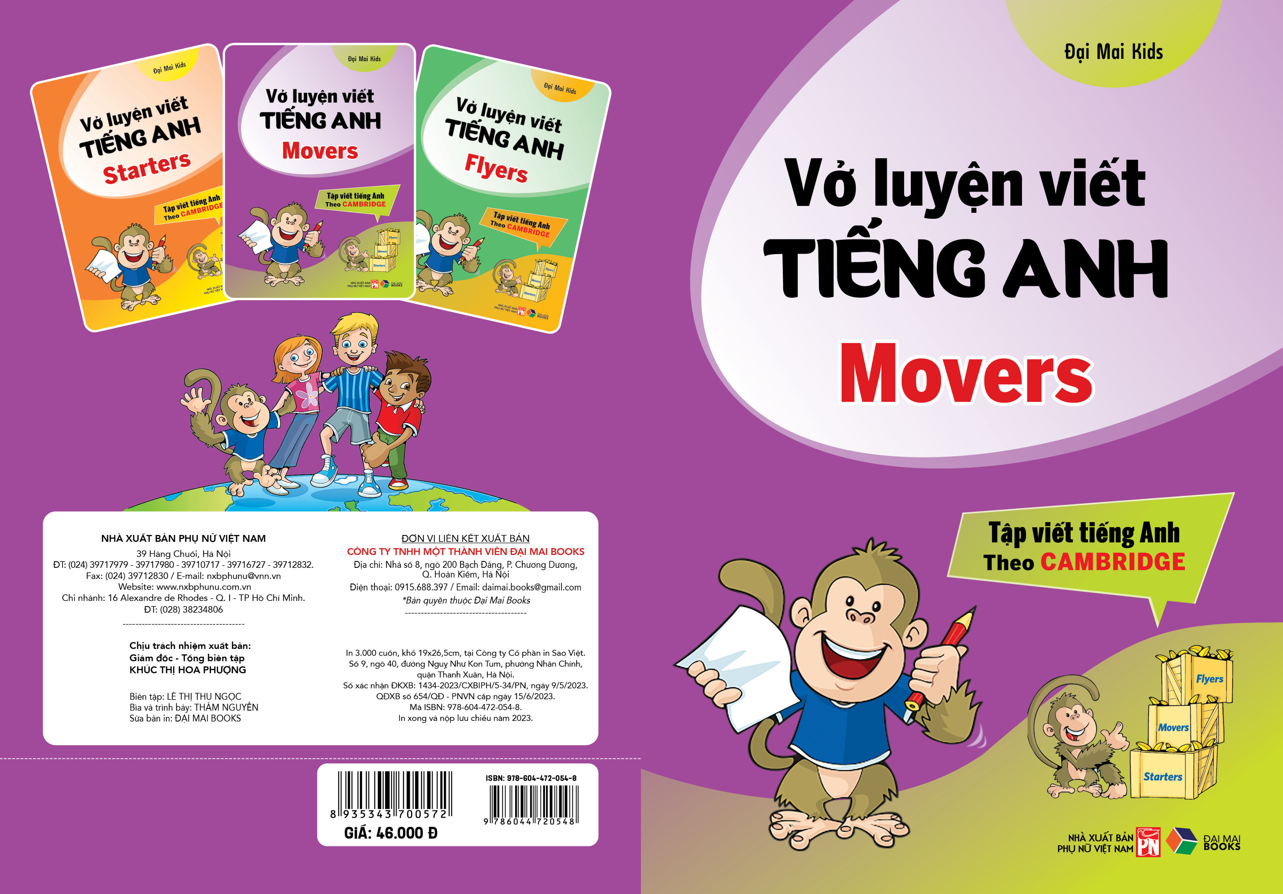 Sách - Vở luyện viết tiếng anh : Starters , Movers , Flyers - lẻ tùy chọn : Tập viết tiếng anh theo Cambridge