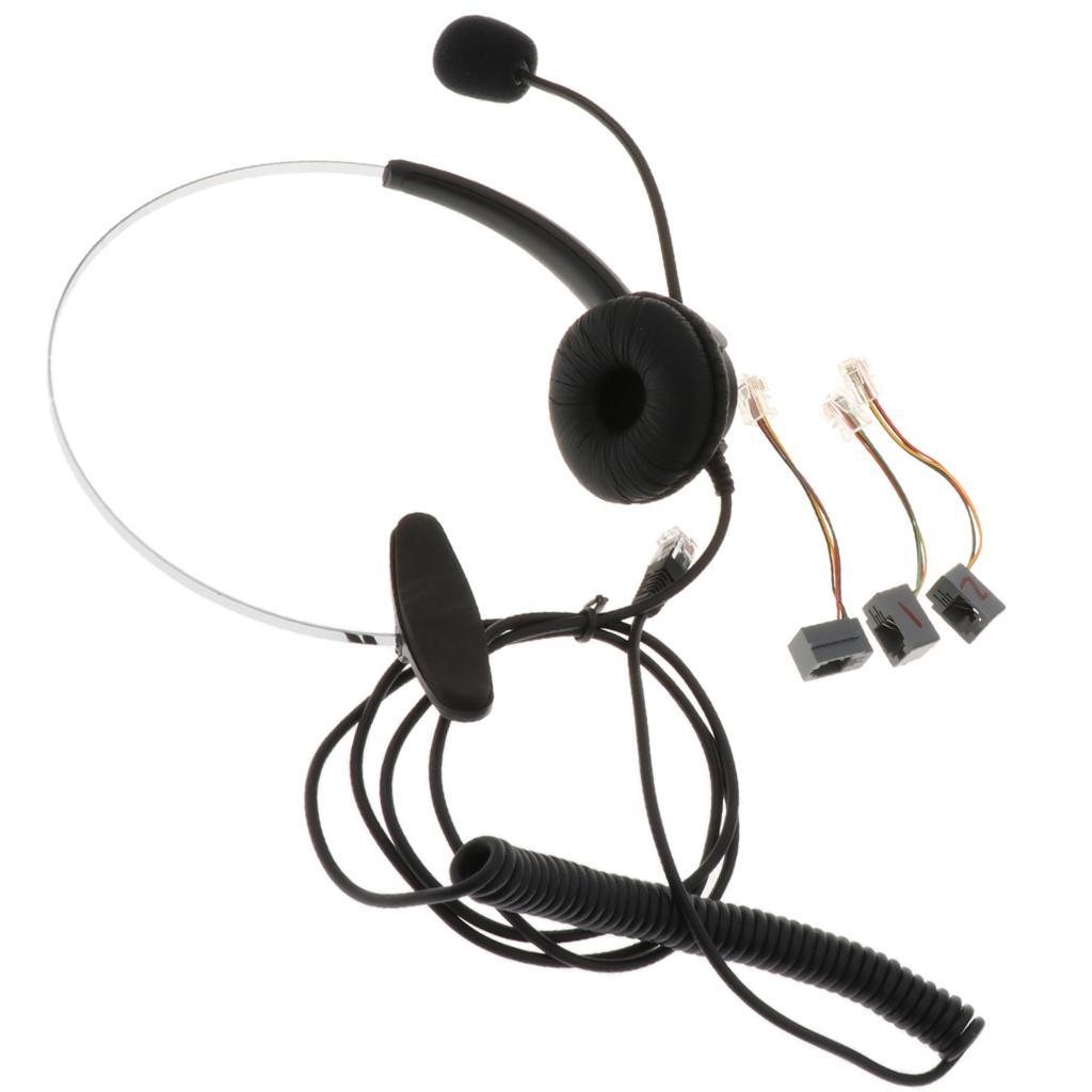 3X Call Center Plug Headset Microphone Noise Cancelling Business Headset