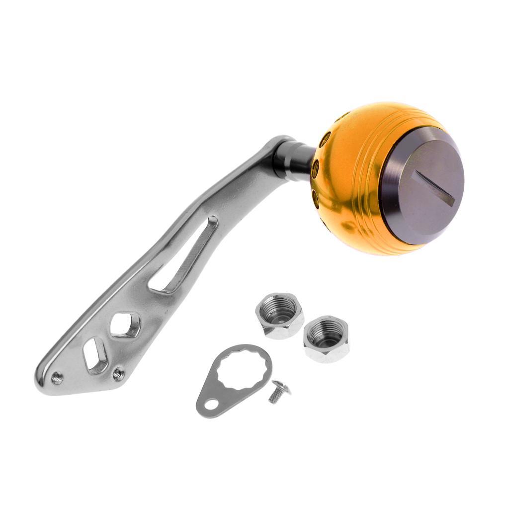 Fishing Handle Reel Single Metal Knob Replacement Reel Handle Rocker for Baitcasting Spinning Reels, 3 Colors