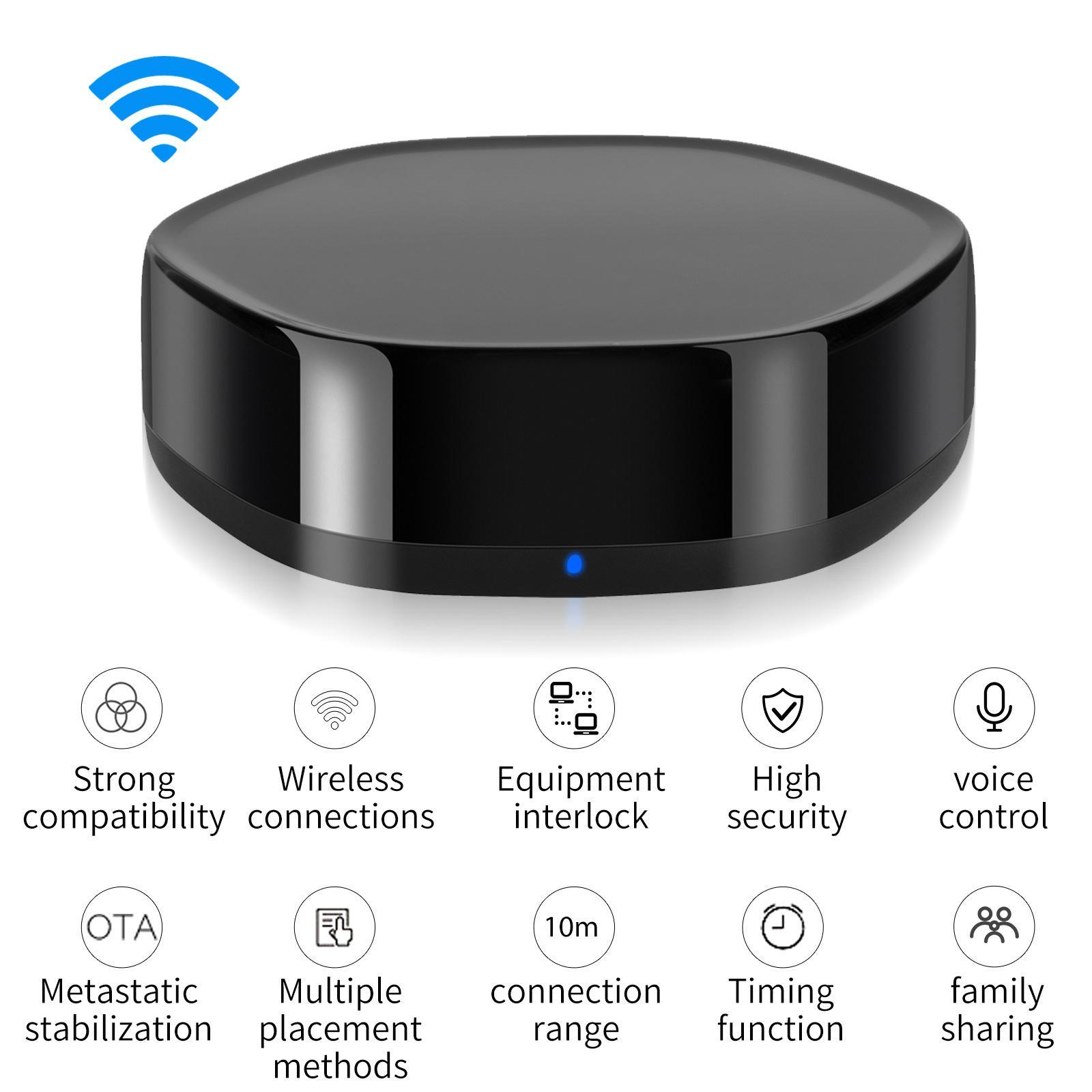 IR Universal Remote All in One Hub Wi-Fi Remote Control for TV Air Conditioner STB Audio Curtain Motor