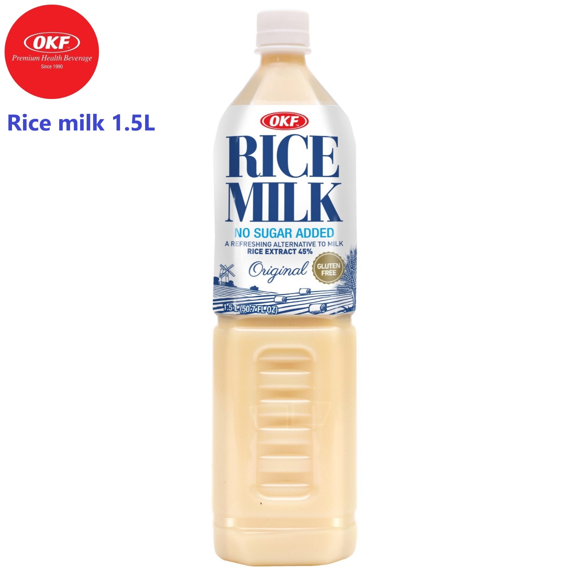 Sữa gạo không đường RICE MILK 1.5L x 2 chai OKF Hàn Quốc