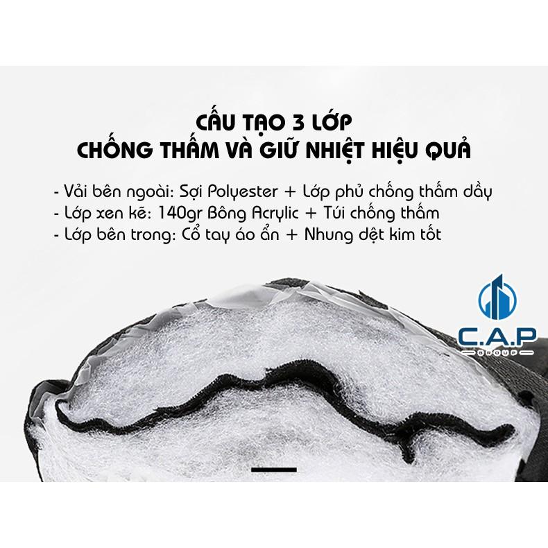 Găng tay mùa đông cho Nam nữ cao cấp tất tay Phao lót nỉ giữ ấm có cảm ứng vân tay chống rét chống lạnh - CN150