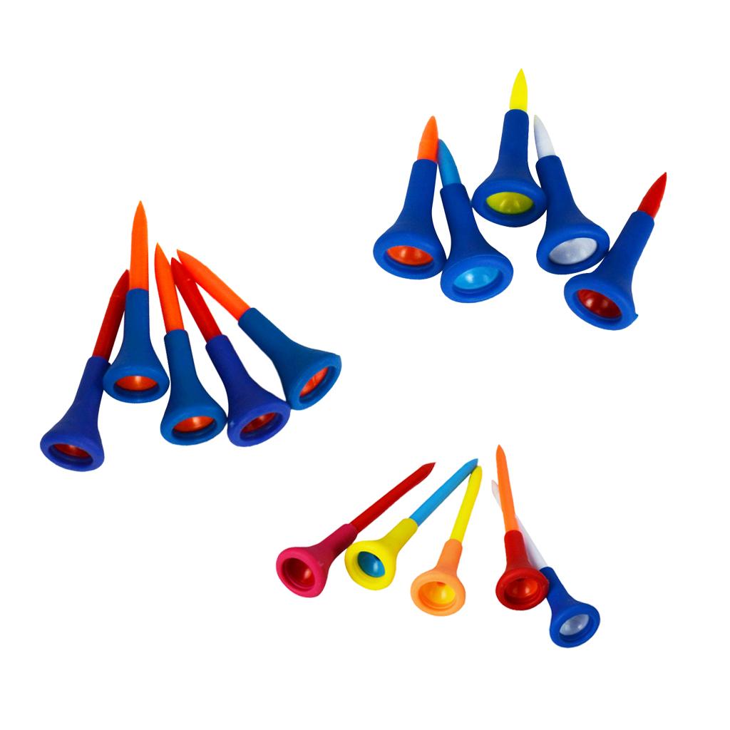 8x5 Pieces/Set Durable Soft Rubber Cushion Top Golf Tees Random Color Short