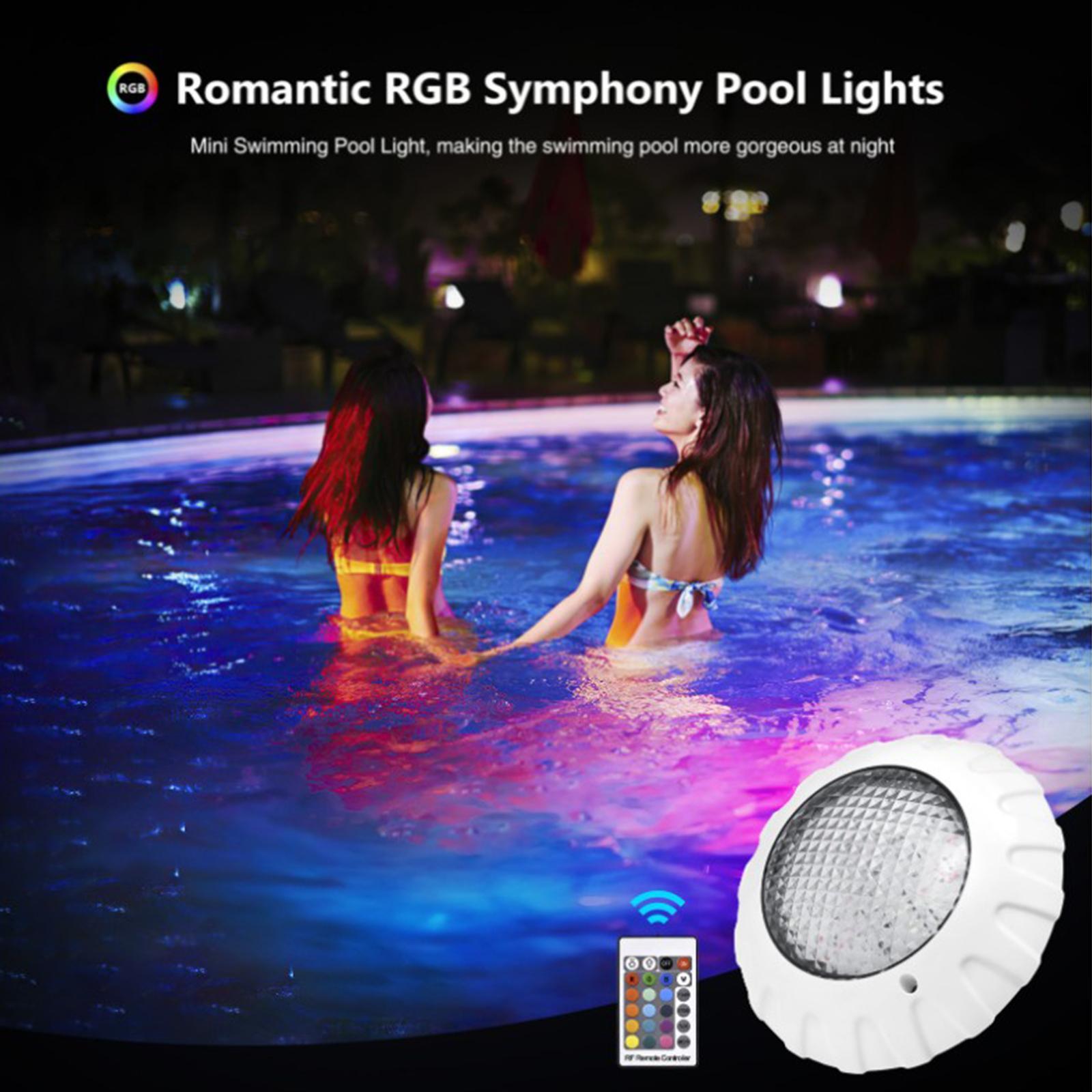 LED Pool Light ,Submersible Lights, Underwater Night Lamp Wall Mounted Waterproof Color Changing Bulb for Hot Tub Pond Inground Indoor Decor
