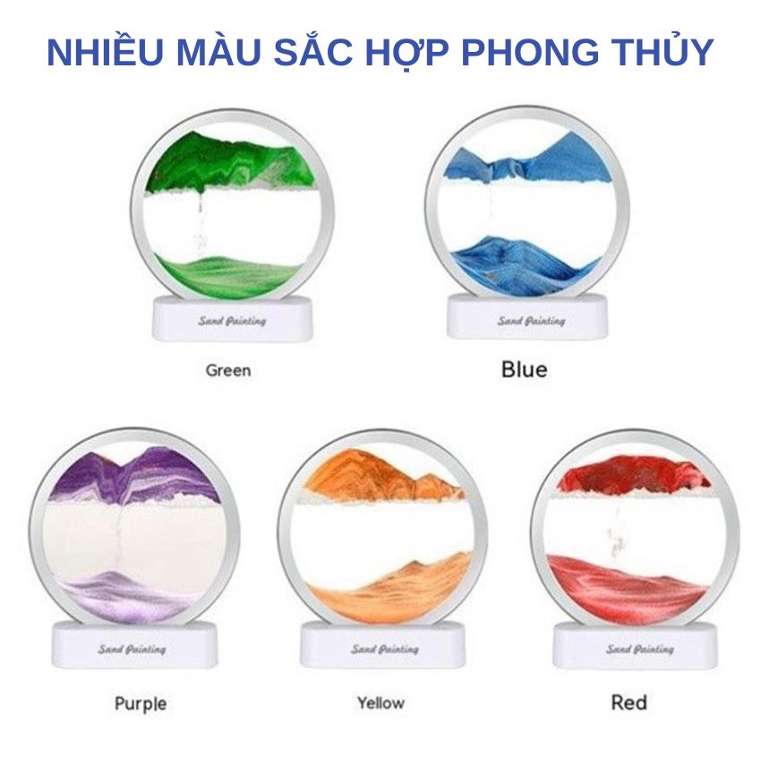 Tranh cát chảy 3D chuyển động tích hợp đèn LED tráng gương cao cấp dùng trang trí làm quà tặng hoặc đèn ngủ