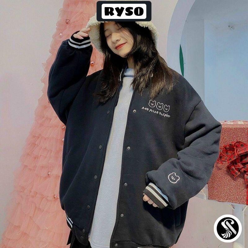 Áo Khoác Nỉ Bomber Thêu Gấu Cardigan Form Rộng Chất Nỉ Bông Dày Dặn Nữ Unisex, Áo hoodie nam nữ nỉ ngoại in hình chất nỉ bông dày dặn, nón 2 lớp, thích hợp làm áo cặp
