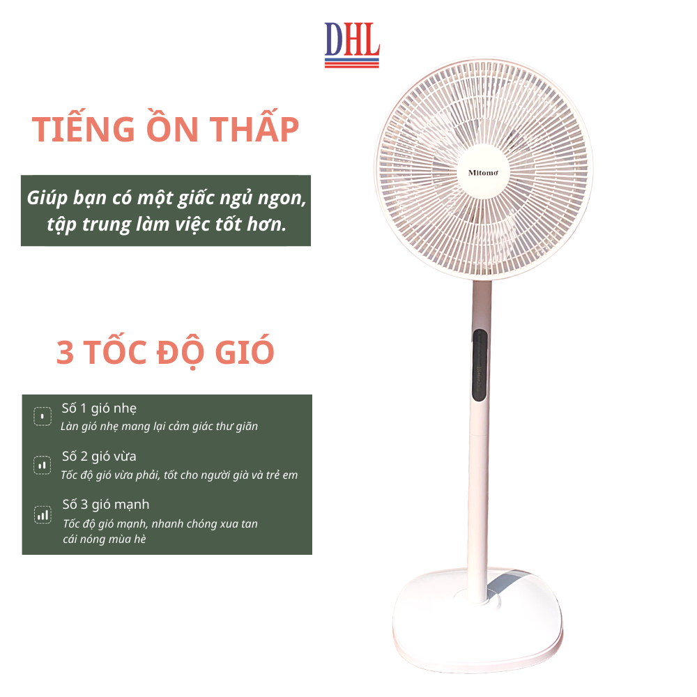 Quạt Cây Đứng Mitomo FCE-40 có điều khiễn từ xa, hẹn giờ hàng chính hãng