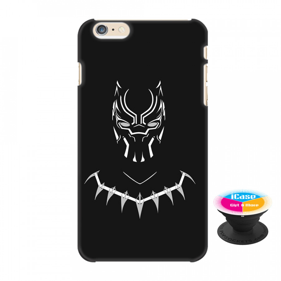 Ốp lưng nhựa dẻo dành cho iPhone 6S Plus in hình Báo Đen - Tặng Popsocket in logo iCase - Hàng Chính Hãng