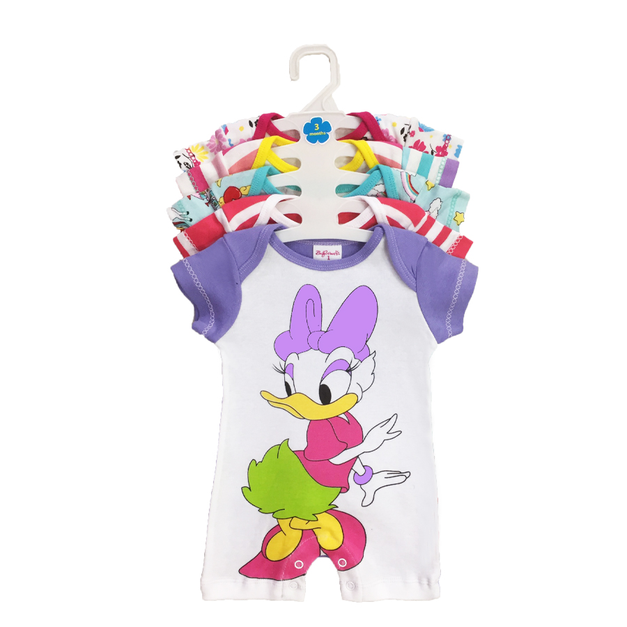 Set 5 Áo Liền Quần Tay Ngắn Cho Bé Gái ( Body Đùi ) Baby Wear ( Màu Ngẫu Nhiên ) - 3-6 Tháng
