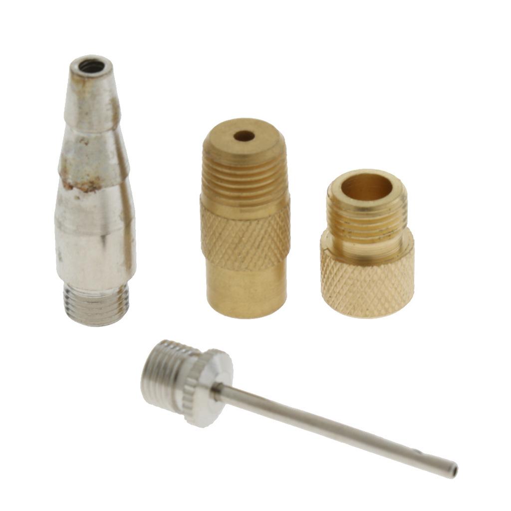 4Pcs Valve Adaptor Pump Ball Inflation Needle Nozzle Adaptor Kit