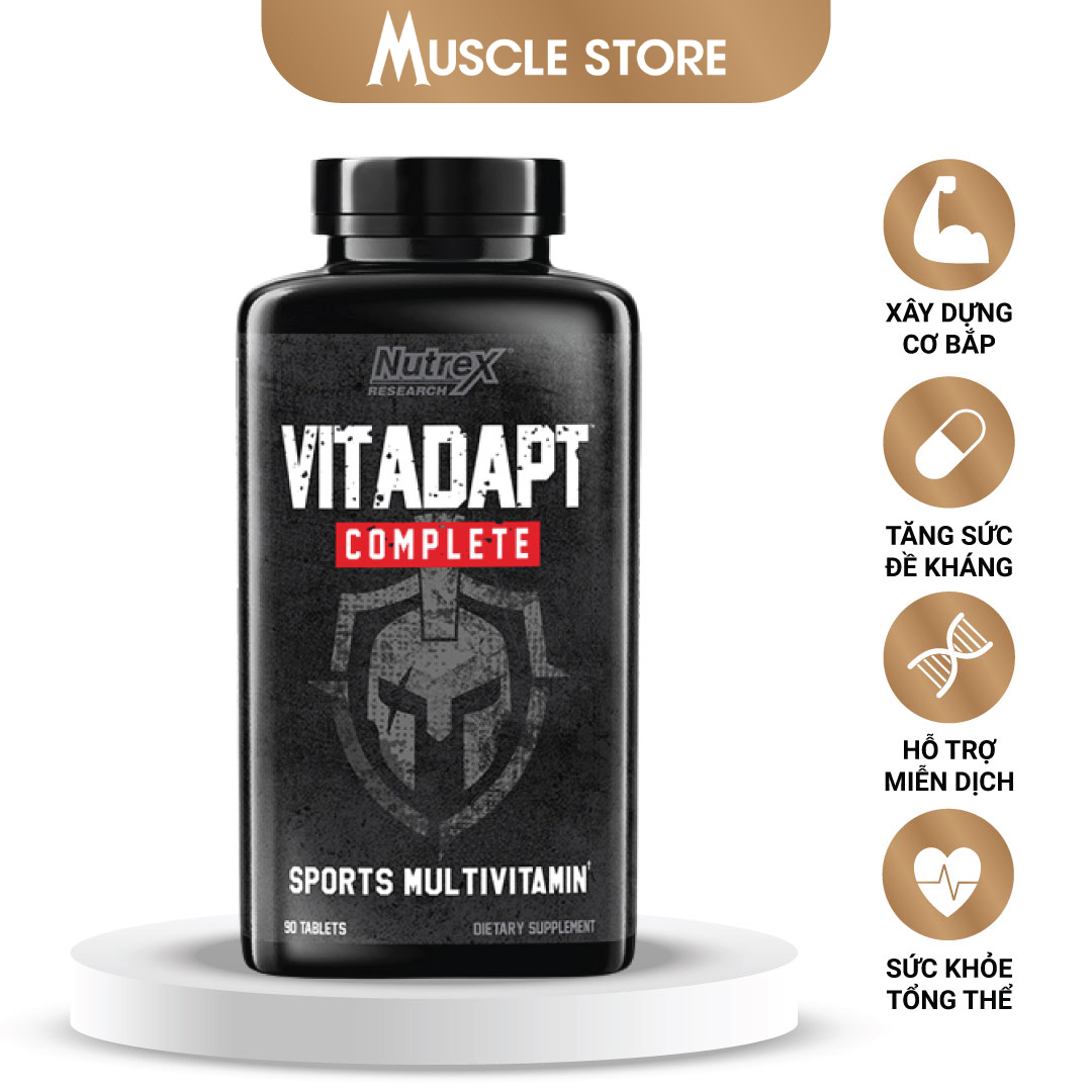 Nutrex Vitadapt, Vitamin Tổng Hợp Thể Thao, Bổ Sung Đầy Đủ Vitamin &amp; Khoáng Chất Thiết Yếu Cho Cơ Thể, 90 viên