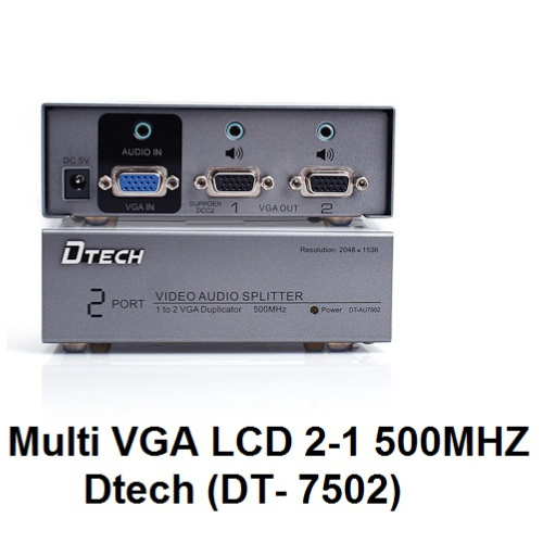 Bộ chia VGa từ 1 CPU sang nhiều màn hình song song Dtech 500MHZ , 2 màn hình DT 7502 , 4 màn hình DT 7504-hàng chính hãng