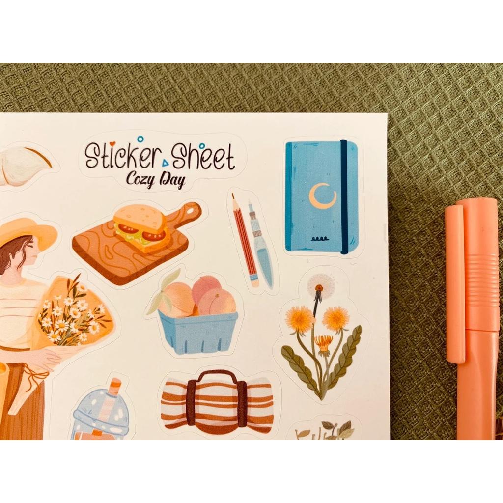 Sticker sheet cozy day - chuyên dán, trang trí sổ nhật kí, sổ tay | Bullet journal sticker