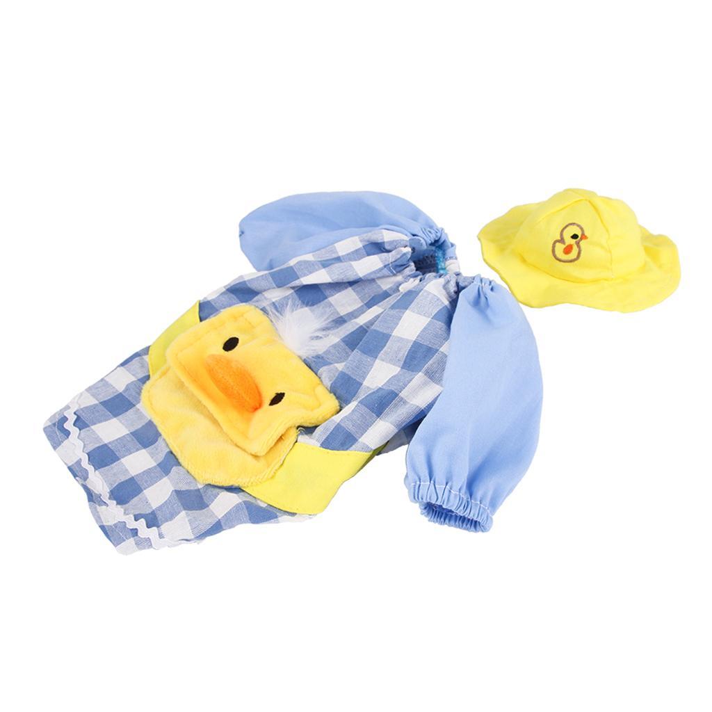 Pet Dog Clothes Overall Yellow, Duck+Blue Grid/ Cotton Linen 3 Sizes