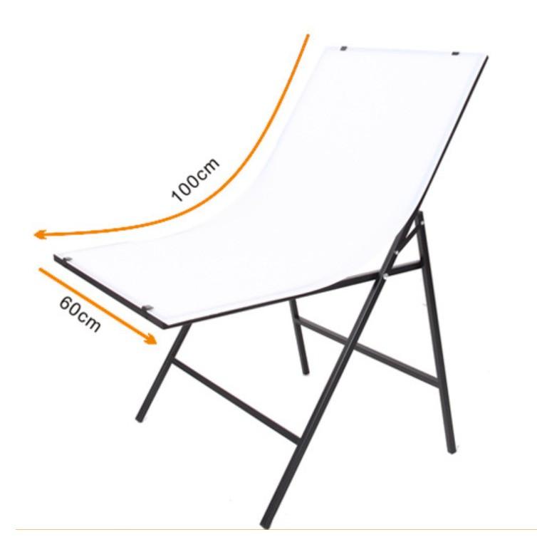 Ghế xếp chụp sản phẩm lấy sáng chuyên nghiệp StudioChair 60x100cm kèm phông nền trắng nhựa PVC