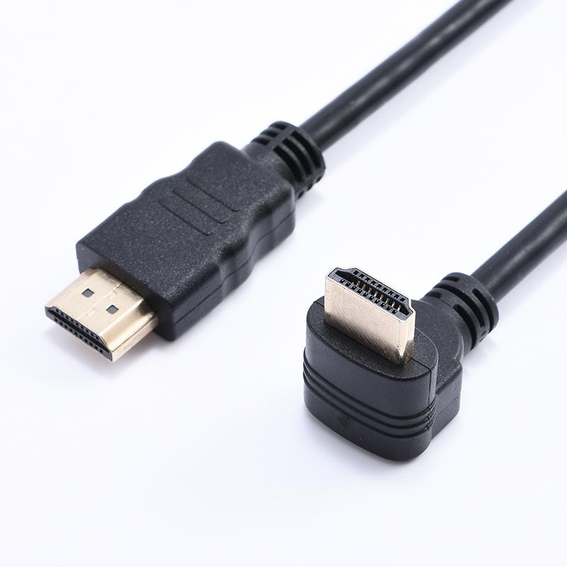 Ngắn 90 độ Trái phải LÊN Góc xuống Cáp tương thích HDMI Đôi Đường dây HDTV Đực sang Đực M/M HD-cáp Dây 0,5m